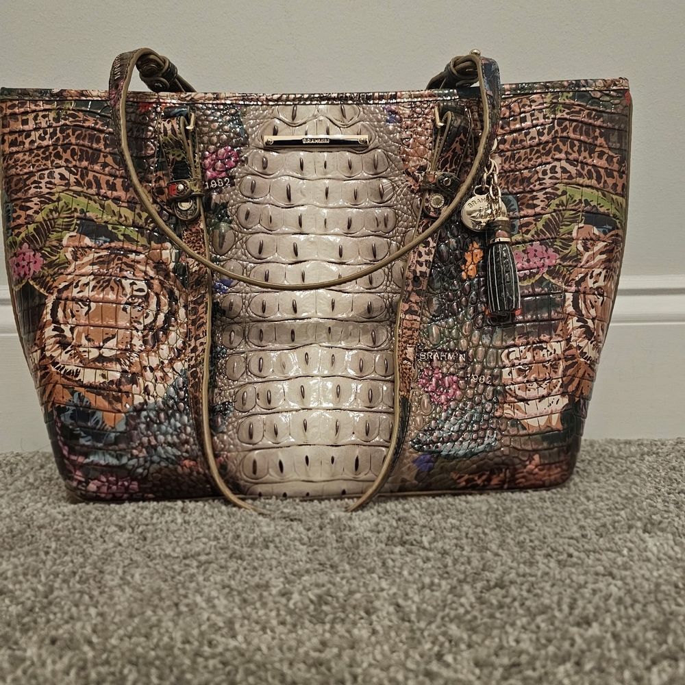 Brahmin Multicolor Animal Print Tote